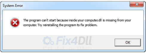 inside your computer.dll missing